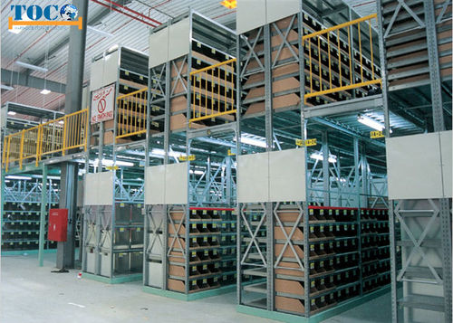 Industrial mezzanine with racking system - NANJING TOCO WAREHOUSE EQUIPMENT CO., LTD. - for warehouse
