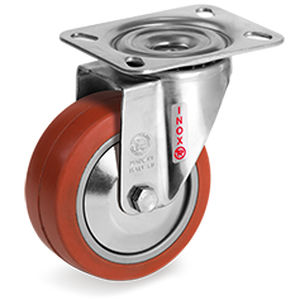 Wheel with solid tire - 72GS series - Tellure Rôta - stainless steel / handling / heat-resistant