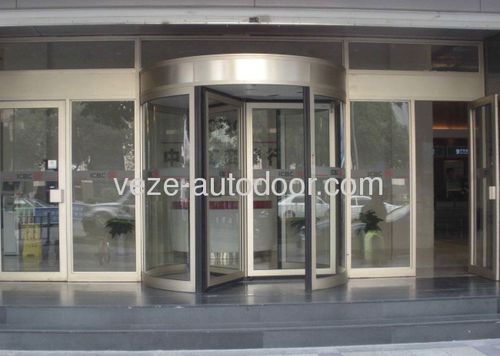 Revolving door - VZ-R-3 - Ningbo VEZE Automatic Door Co., Ltd. - glass / rubber / glazed