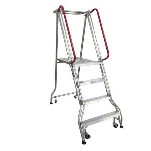 Mobile step ladder - Changzhou Yueyang Machinery Co., Ltd. - aluminum