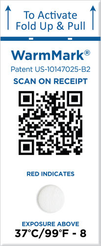 Security label - WarmMark QR - SpotSee - shipping / adhesive / for chemicals