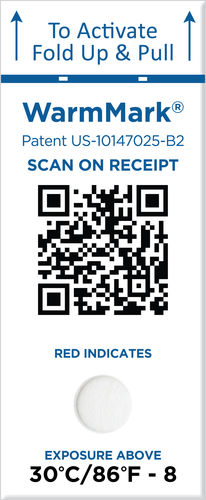 Shipping label - WarmMark QR - SpotSee - adhesive / for chemicals / for electronic components