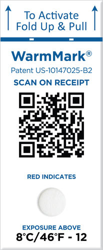 Security label - WarmMark QR - SpotSee - shipping / adhesive / for chemicals
