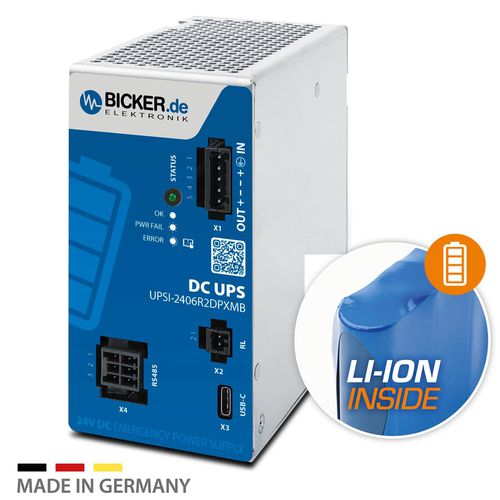 24 V UPS - UPSI-2406R2DP1MB - Bicker Elektronik GmbH - 24VDC / DC / Li-ion