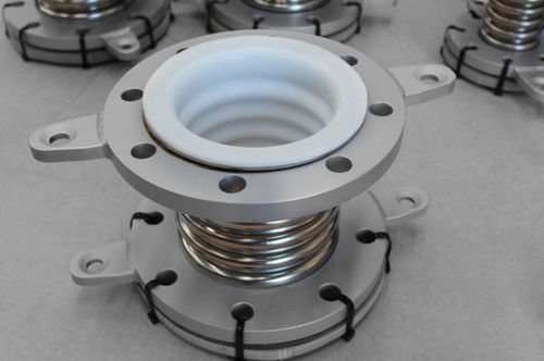 Metal pipe expansion joint - Macoga, S.A - PTFE / round / flange