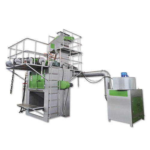 Overhead conveyor shot blasting machine - TB-SQ236-2P - Tongbao Surface Processing Equipment - turbine / for chains / automatic
