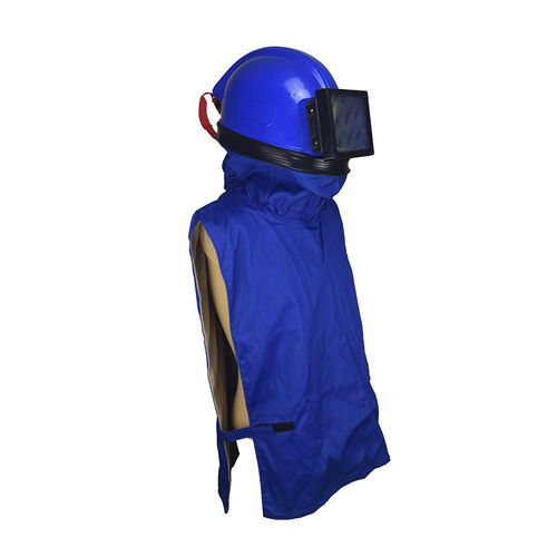 Blasting helmet - TB-SH3 - Tongbao Surface Processing Equipment - ABS / blue / with safety glasses