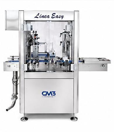 Semi-automatic filling and capping machine - EASY LINE basic version - CM3 ENGINEERING SRL - for liquids / monobloc / industrial