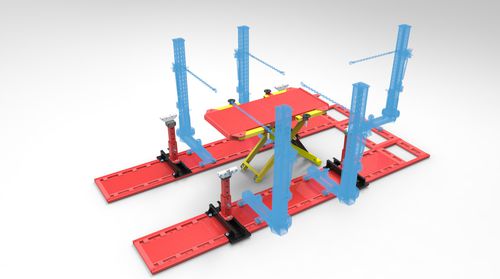 3.5 ton car repair bench - RICHT TRACK 5000 - SDMR UG - with pulling arm / with lift / 10 ton