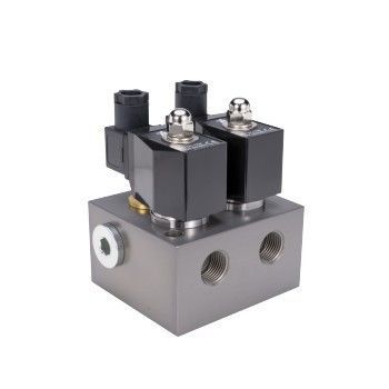 Direct-operated solenoid valve block - KLSV - KaoLu - 2-way / for gas / threaded