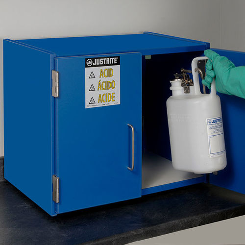 Security cabinet - JCB24120BU - Justrite Safety Group - benchtop / hinged door / for chemicals