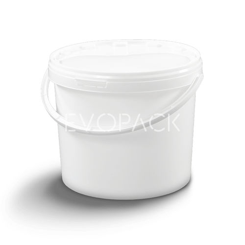 Plastic pail - 80006 - EVOPACK - round / with lid / with handle