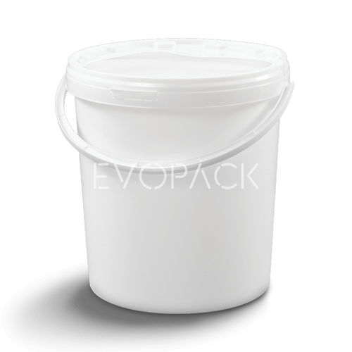 Plastic pail - 80043 - EVOPACK - round / with lid / with handle