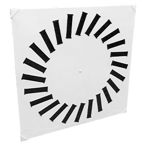 Rotary air diffuser - DR600-24 - BRINNER - square / fixed / metal