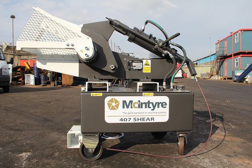 Alligator shear - McIntyre 407 - JMC Recycling Systems Ltd - electric / for scrap metal / automatic
