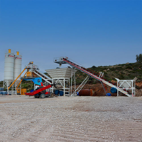 Mobile concrete batching plant - Fastmix 60MB - ATLANTIC Machinery Manufacturing (AMM) - twin-shaft / with belt conveyor