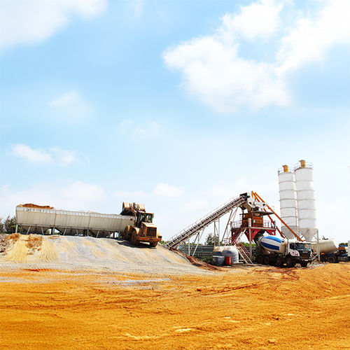 Stationary concrete batching plant - Fastmix 120FX - ATLANTIC Machinery Manufacturing (AMM) - twin-shaft / with belt conveyor
