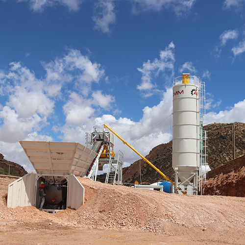 Stationary concrete batching plant - Fastmix 45CT - ATLANTIC Machinery Manufacturing (AMM) - compact / twin-shaft / with belt conveyor