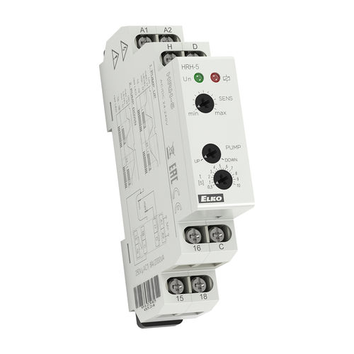 Level monitoring relay HRH5 ELKO SPDT / DIN rail / adjustable