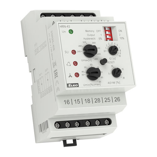 Voltage monitoring relay - HRN-43 series - ELKO - phase sequence / phase loss / phase unbalance