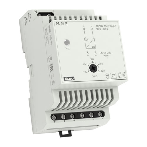 DIN rail power supply - PS-30-R - ELKO - AC/DC / stabilized / switching