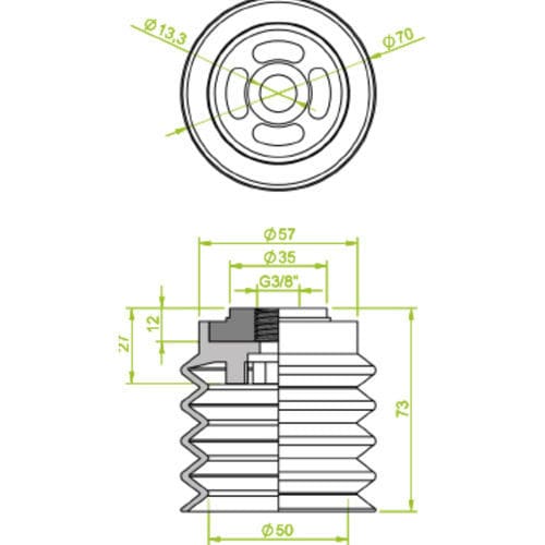 Bellows suction cup - 243.069.001.V - Morali GmbH - vinyl