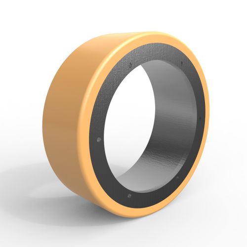 Wheel with solid tire - Press on Band - Dongguan Yalide Technology Co.,LTD - polyurethane / for materials handling / non-marking