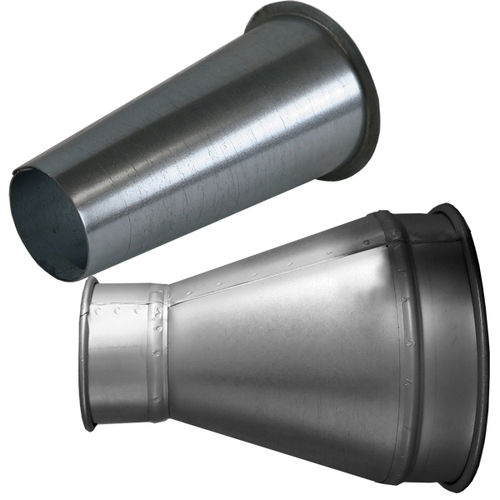 Air duct adapter - Nordfab - stainless steel / galvanised steel / cylindrical