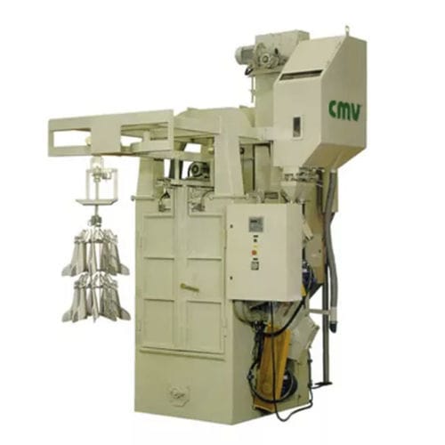 Suspended load shot blasting machine - CMV - turbine / for metal / automatic