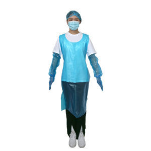 Work apron - Hefei HaoXin Protective Technology Co., Ltd. - PE / unisex / blue