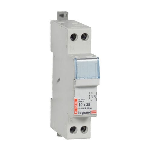 Cylindrical fuse holder - 0 058 18 - Legrand - lockable / DIN rail-mounted / Class aM