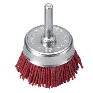 Nylon brush - binic - cup / abrasive / with shaft