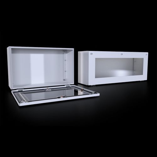 Glass door enclosure - KT 37 series - Tekpan Teknik Elk. Kumanda Pano San. ve Tur. Tic. A.S. - wall-mount / rectangular / mild steel