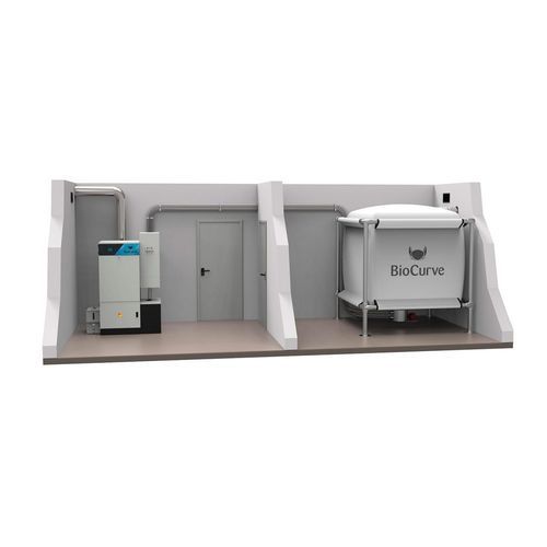Bulk material silo - BioCurve - for pellets / fabric / industrial
