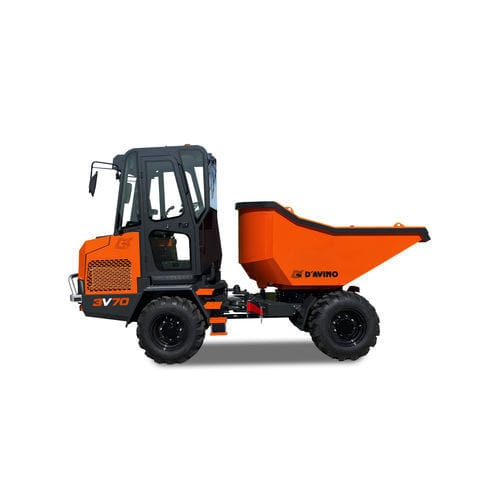Rubber-tired mini dumper - 3V70 - AMOG SRL - diesel / swivel-skip / articulated-chassis