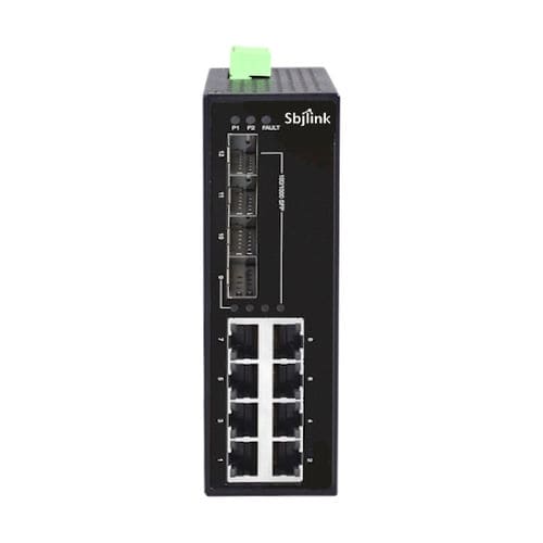 Unmanaged ethernet switch - RPT-1012G-4F-X4  - Sbjlink/Subject Link Inc. - 12 ports / gigabit Ethernet / DIN rail