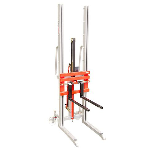 Semi-electric stacker truck - LEV300 - Manuvit - manual / walk-behind / for drums