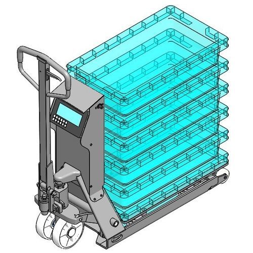 Hydraulic pallet truck - Manuvit - narrow / galvanised steel / lift