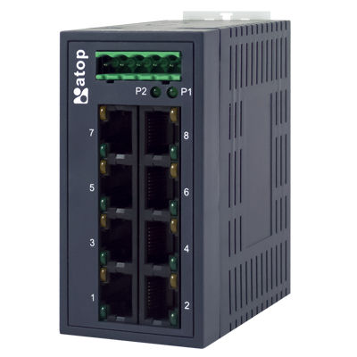 Unmanaged ethernet switch - EH2008 - Atop Technologies - 10/100BaseT(X) / wall / redundant