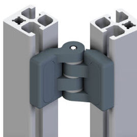 Galvanised steel hinge - 21.1044/0 - Minitec - 270° / for aluminum profiles / for heavy-duty applications