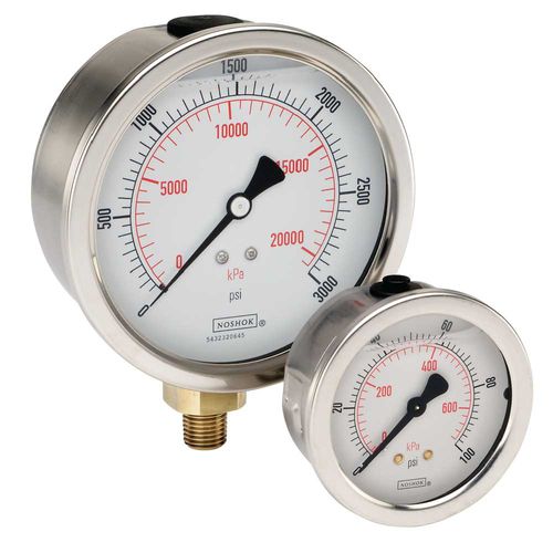 Dial pressure gauge - 900  - NOSHOK - threaded / stainless steel / brass