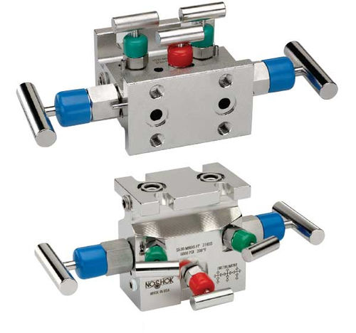 5-way manifold - 5530 - NOSHOK - stainless steel / isolation / flange