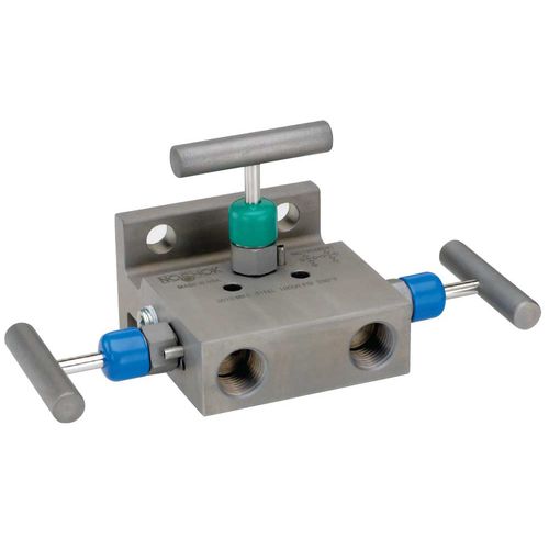 3-way manifold - 3 series - NOSHOK - stainless steel / isolation / flange