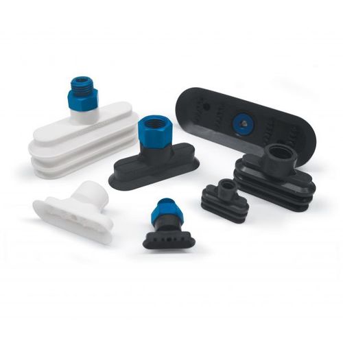 Bellows vacuum suction cup - VOP0824SR - VUOTOTECNICA - oval / flat / silicone