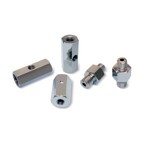 Threaded adapter - 0008130 - VUOTOTECNICA - for vacuum / brass / galvanised steel
