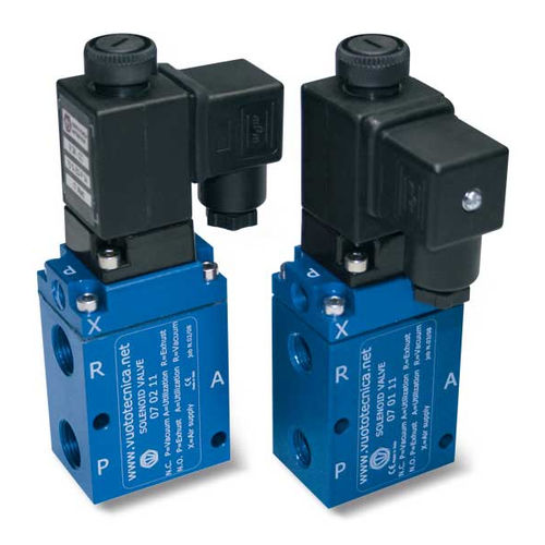 Pilot-operated solenoid valve - 070x11 series - VUOTOTECNICA - 3-way / NC / NO