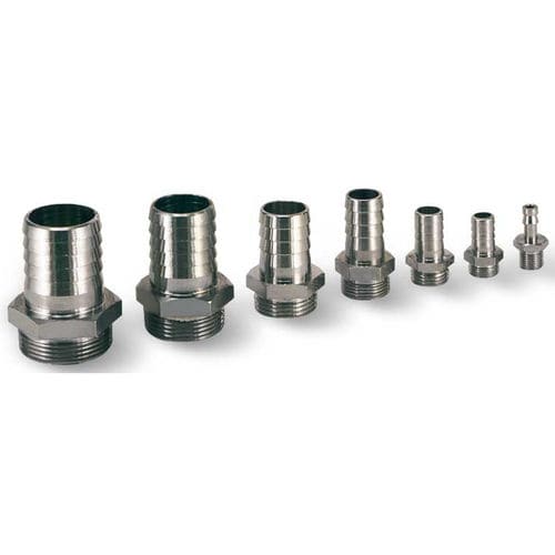 Hose fitting RS series VUOTOTECNICA for vacuum / barbed / nickel