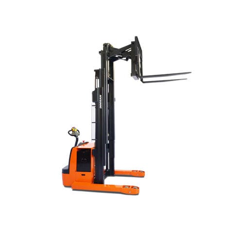 Electric reach truck - BWP17S-7 - Daewoo Industrial Vehicles - walk-behind / handling / for warehouse