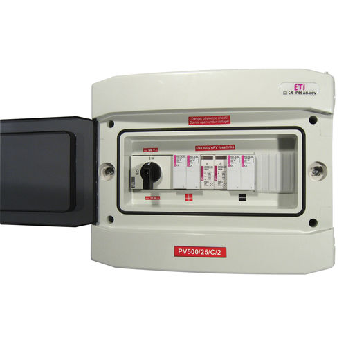 Equipped electrical enclosure max. 1 000 V, 25 A, IP 54 ETI wallmounted / plastic / power