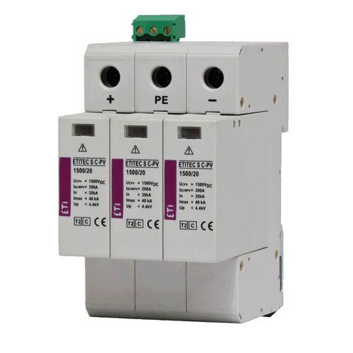 Type 2 surge arrester - 002445301 - ETI - for photovoltaïc installations / modular / DIN rail